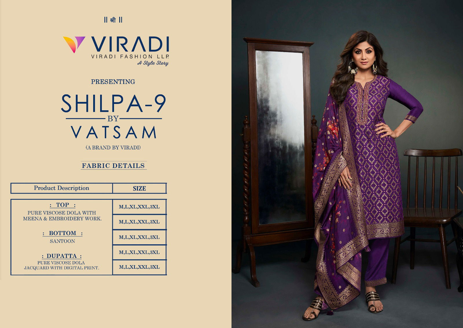 Shilpa 9 By Vatsam Viscose Dola Embroidery Readymade Suits Wholesalers In Delhi